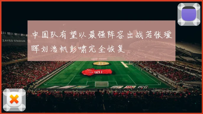 中国队有望以最强阵容出战若张瑷晖刘浩帆彭啸完全恢复